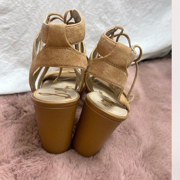 ⭐️ Lace Up Strappy Strap Boho Peasant Romantic Sexy Classy Chic Glam Party Heels - Picture 5 of 7